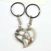 Stone mandrel personalized love couple keychain