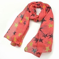 European and American fashion generous the sweet color starry scarf (orange)