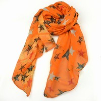 European and American fashion generous sweet color starry scarf (orange)