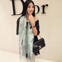 Fresh Chinese style blue and white printed scarf shawls
