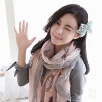 New winter cotton shawl scarves clock Voile Scarf (Pink)