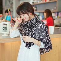 Korean wild sunscreen chiffon peach heart cute scarf shawl