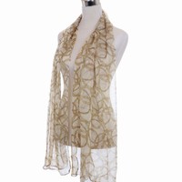 Chain gold chain scarves Long shawl Autumn and winter velvet chiffon scarf