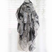 Super soft cotton scarves fashion totem large cashew sunscreen air conditioning cape scarf