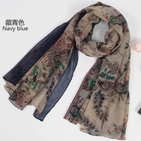 Fresh cashew autumn and winter scarves Korea female oversized cotton voile scarf