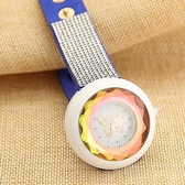 Fashion three-dimensional diamond cut surface discoloration watches