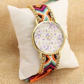Colorful braided belt bracelet watch