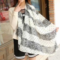 Little chiffon lace spell color scarves scarf
