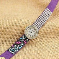 Fashionable Korea velvet diamond bracelet watch