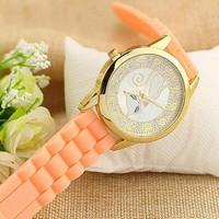 Silicone creative fashion candy colored cat casual watch