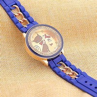 Fashion chain silicone watch