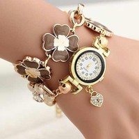 Creative flowers fashion bracelet watch