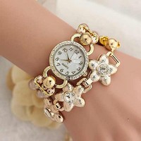 Diamond fashion pearl bracelet watch