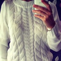 Retro Cable Knit Sweater