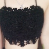 Hand-crocheted cotton knit halter bra swimsuit Crochet Bikini Beach straps wrapped chest knit tops