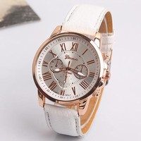 Golden Creative Leather Watch