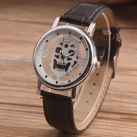 Skull transparent hollow fashion casual sports watch