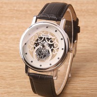 Leather hollow fashion casual sports watch