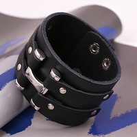 Punk retro leather bracelet