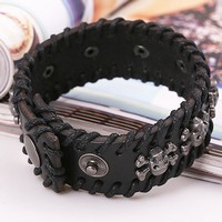 Retro woven leather bracelet