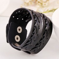 Braided leather bracelet