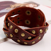 Rivet leather bracelet