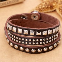Rivet Leather Bracelet
