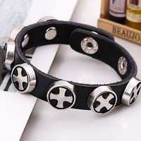 Punk leather bracelet