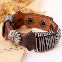 Punk retro leather bracelet