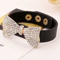 PU Leather Bow Bracelet