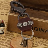 Vintage leather keychain