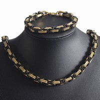 Stainless Steel Bracelet Necklace Set