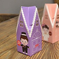 (100PCS) Purple Church Candy Boxes