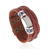 Snap Button leather bracelet