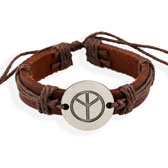 Peace Leather Bracelet