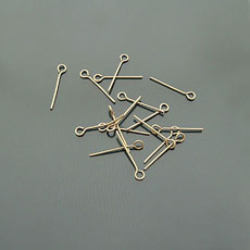 Iron Eye pins, Golden, Size: about 16mm long, 0.8mm thick Hole: 2mm