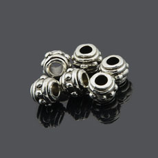 Tibetan Style European Beads,Alloy,Antique Silver Color,size:13mm*7mm,hole:4.5mm