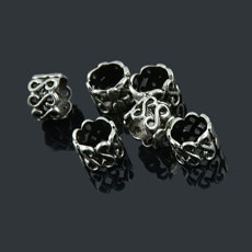 Tibetan Style European Beads,Antique Silver Color,size:10mm*7mm,hole:7mm