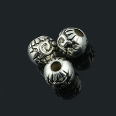 Tibetan Style European Beads,CBD,Antique Silver Color,size:15mm*14mm,hole:4.5mm