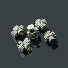 Tibetan Style European Beads,alloy,Cross,Antique Silver Color,size:12mm*15mm*8mm,hole:4.5mm