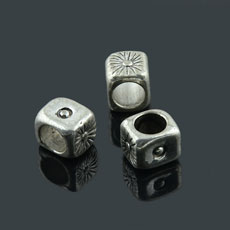 Tibetan Style European Beads,Alloy,Antique Silver Color,size:11mm*14mm*11mm,hole:8.5mm