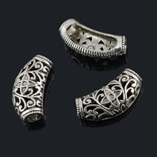 Tibetan Style European Beads,Antique Silver Color,size:11mm*9mm*21mm,hole:7mm