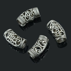 Tibetan Style European Beads,Antique Silver Color,size:20mm*9mm*36mm,hole:6mm
