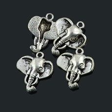 Tibetan Style Metal Pendant,Elephant,Alloy,Antique Silver Color,size:24mm*27mm,hole:2mm
