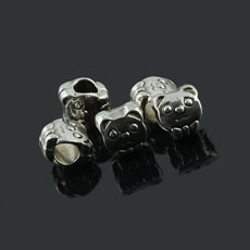 Tibetan Style European Beads,Panda,Antique Silver Color,size:9mm*6mm*9mm,hole:4-5mm