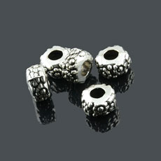 Tibetan Style European Beads,Alloy,Antique Silver Color,size:11mm*6mm,hole:4.5mm