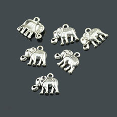 Tibetan Style Metal Pendant,Elephant,Alloy,Antique Silver Color,size:16mm*14mm,hole:2mm