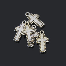 Tibetan Style Metal Pendant,Cross,Alloy,Antique Silver Color,size:10mm*20mm,hole:1.5mm