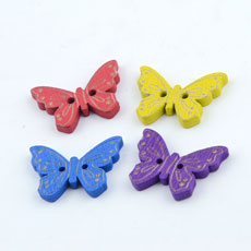 Korean Accessories Style Wood Beads,Flat Round,Mixed Color,size:6mm*12mm,hole:3mm