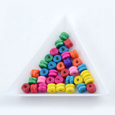 Korean Accessories Style Wood Beads,Mixed Color,size:5mm*6mm,hole:1-2mm